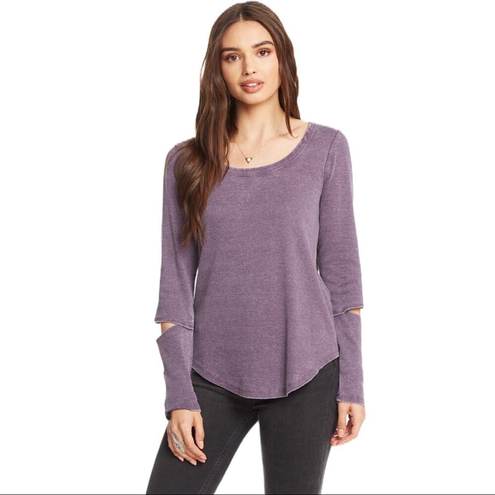 NWT Chaser Purple Vintage Rib Vented Sleeve Shirttail Long Sleeve Shirt Medium